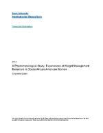 A phenomenological study : experiences of weight management behaviors in obese African American women